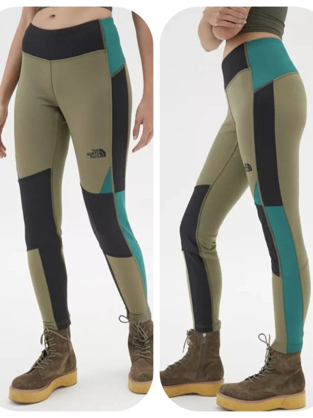 NWOT The North Face Women's Steep Tech High Rise Fleece Leggings MEDIUM, olive